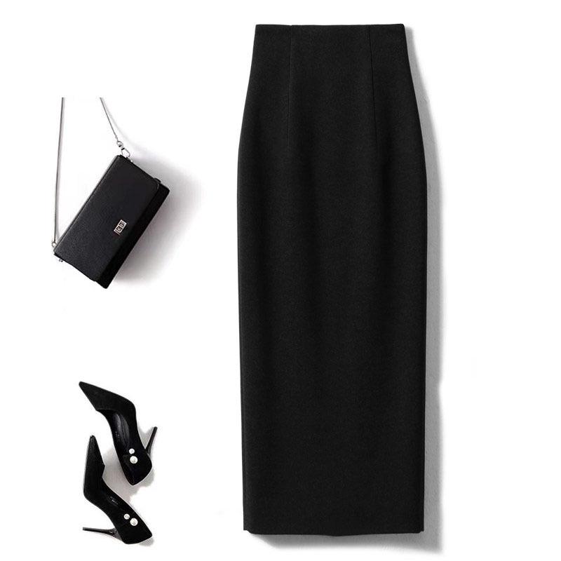Предпродажа Женская юбка-карандаш с высокой талией и разрезом сзади из смесовой шерсти Medium