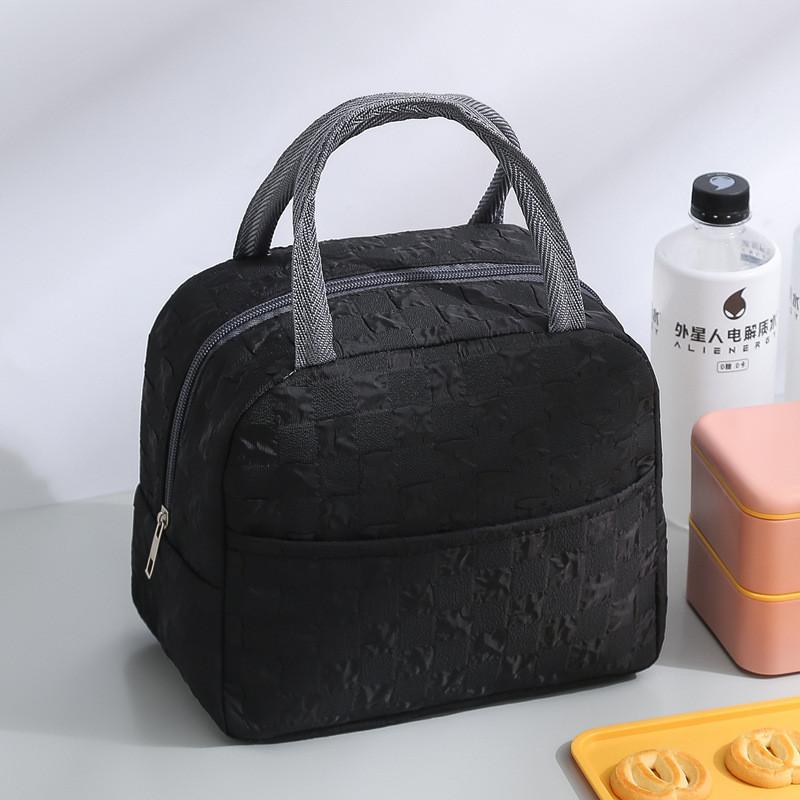 Multi-functional Bubble Grid Oxford Fabric Thermal Lunch Bag With Waterproof Feature