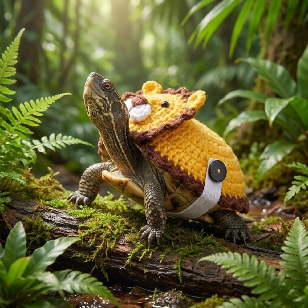 Warm Pet Tortoise Clothes Knitted Small Animal Apparel Cute Tortoise Outfit  Winter Season