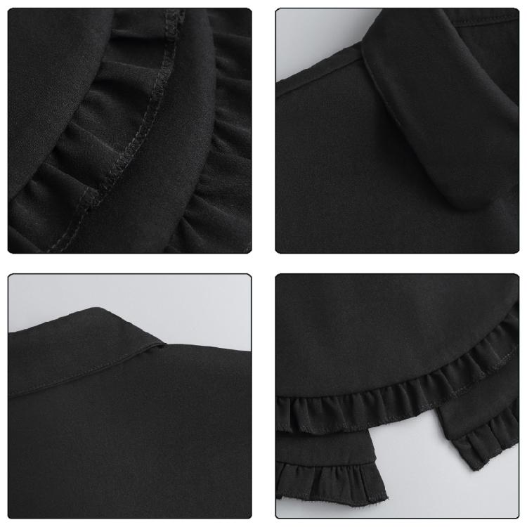Women's Elegant Turn Down False Collar with Ruffled Trim Decorative Shawl Wrap Scarf Capelet for Dresses Blouse Top
