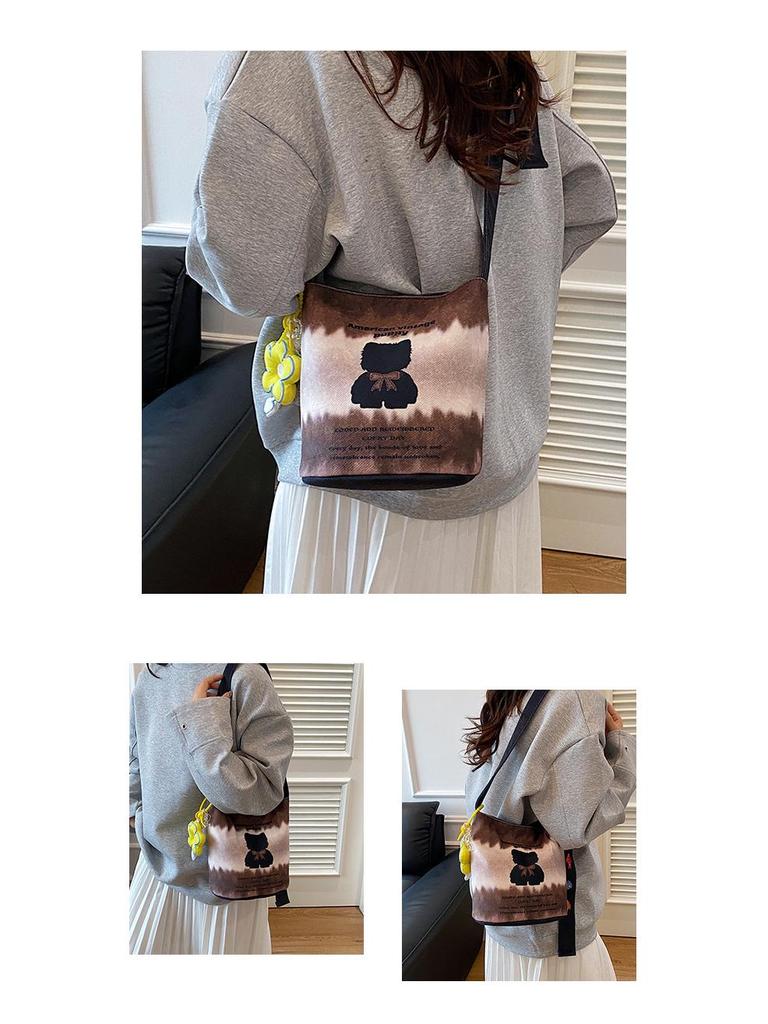Stylish Kitten Print Underarm Tote: New Cute Cartoon Graffiti Handbag