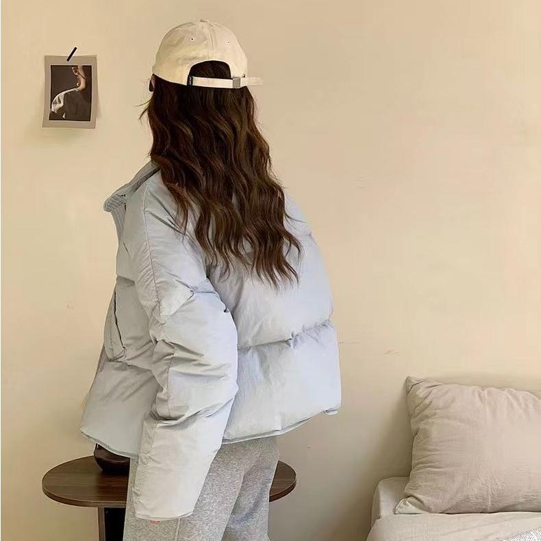 Daunen-Baumwolljacke für Damen, kurz, klein, einfarbig, modische Brotjacke, warme Winter-Baumwolljacke