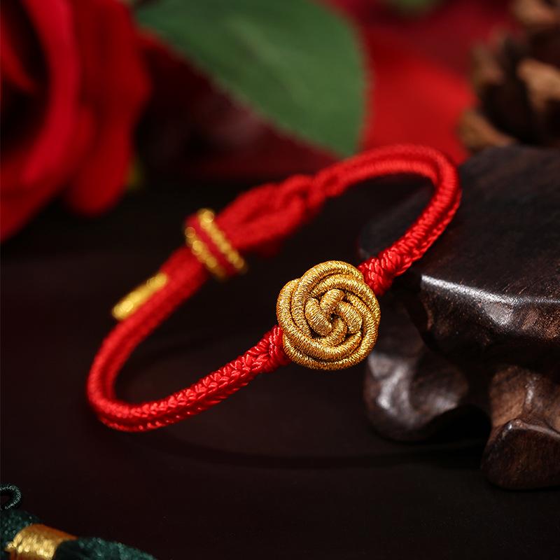 

Браслет ручной работы «Роза с узлом дракона»: Подарок на День святого Валентина для девушки - Оригинальный дизайн