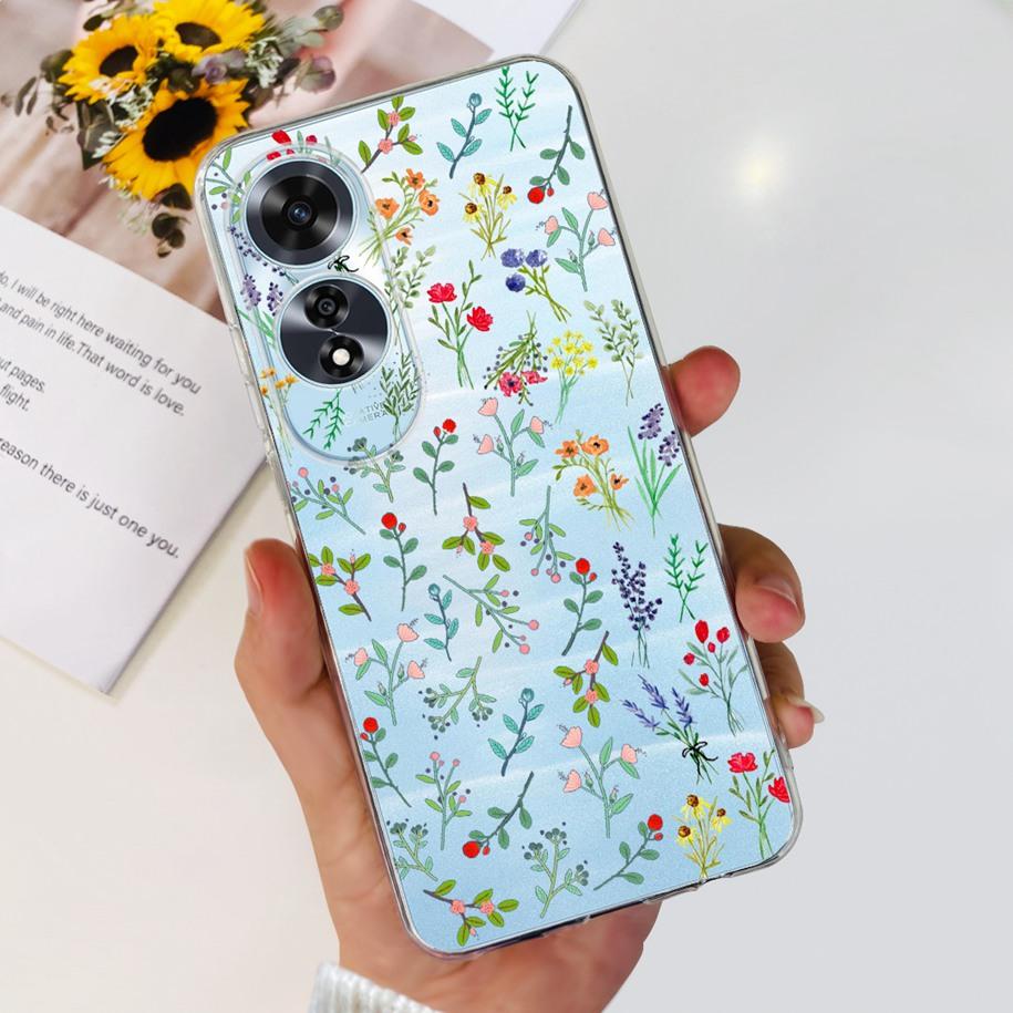 For OPPO A60 4G Case CPH2631 Cute Cat Cartoon Transparent TPU Silicone Soft Slim Cover For OPPO A60 A 60 OPPOA60 2024 Bumper New
