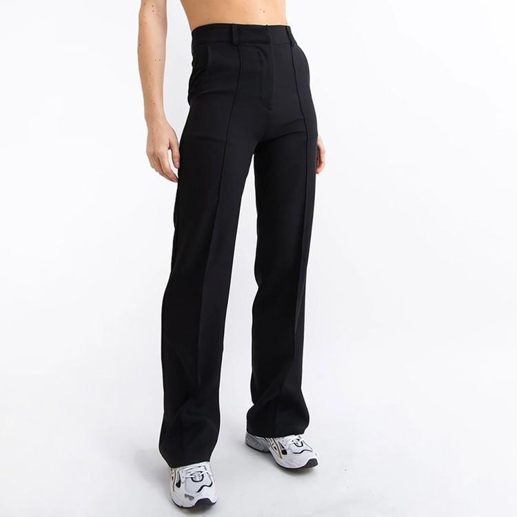 Women's High Waist Straight Leg Pants Wide Leg Trousers Relaxed Fit Elegant Solid Color Office Work Pants Spring Business Casual Long Trousers