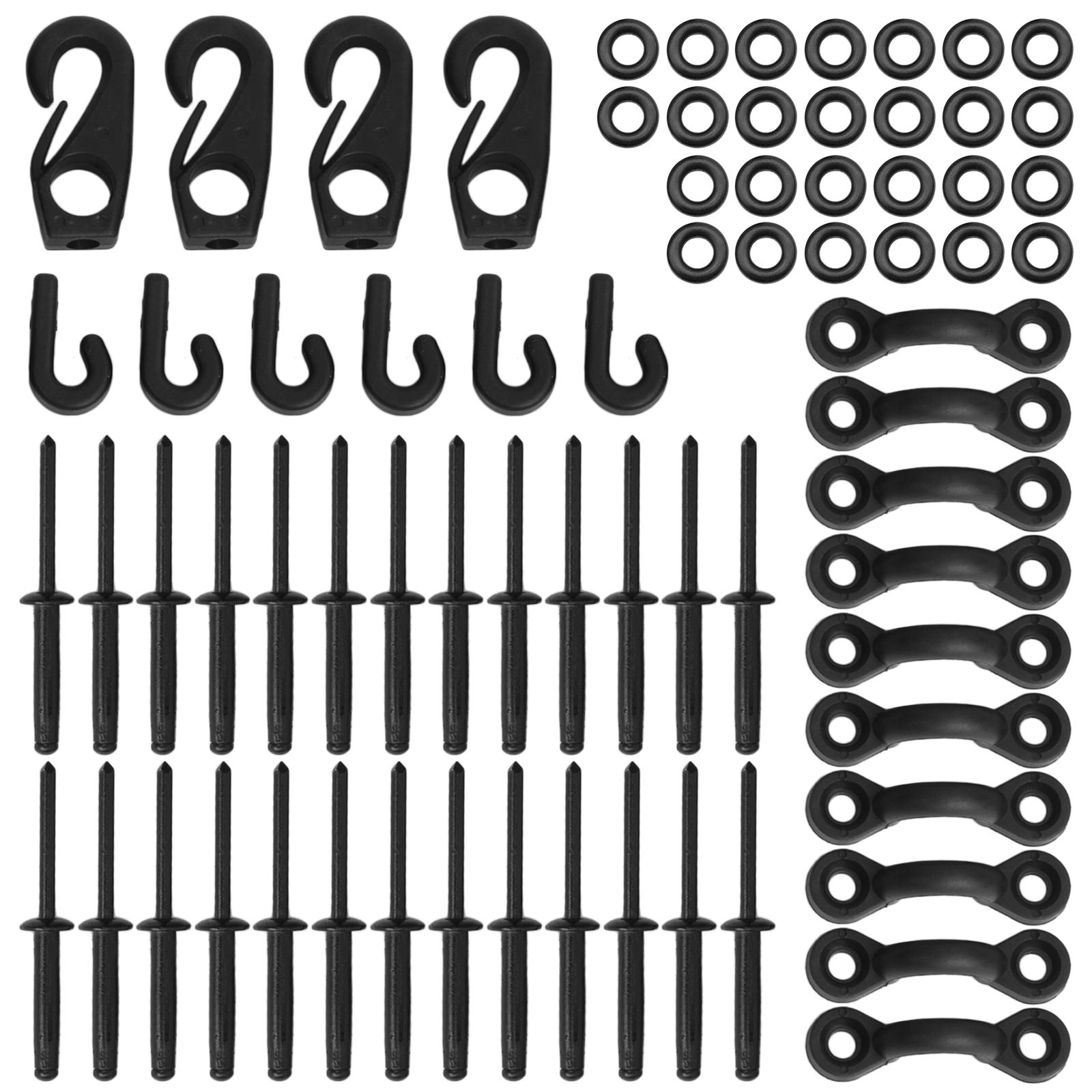 

Комплект петель для банджи-палубы для каяка, крепежная накладка, петли для проушины, зажимы, комплект заклепок для каяков, каноэ, лодок чёрный