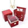 Personalized Couple's Names Heart Necklace Custom Jewelry Rotating Preserved Rose Box For Women Wife Valentine's Day Gift