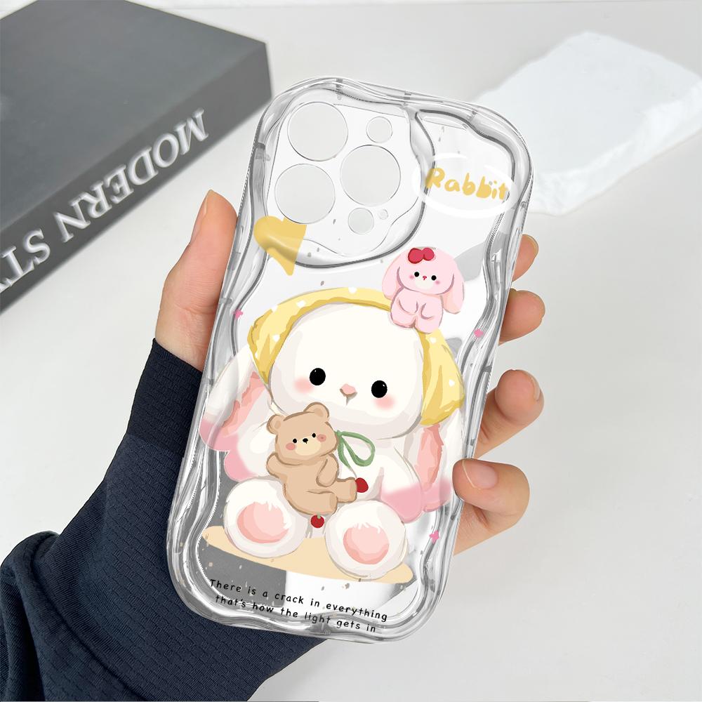 Cute Cartoon Pattern Cream Texture Casing Wavy Edge Soft Silicone Cover Phone Case for Vivo
