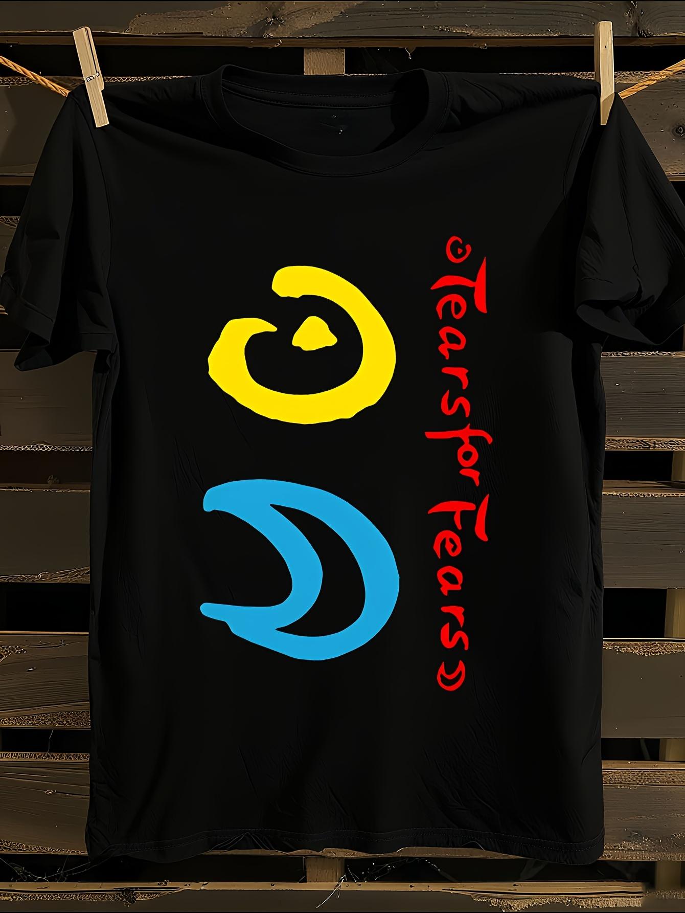 

Vintage 80s 90s Tears for Fears Band Graphic T-Shirt Mens Tshirt Womens Tshirts with Letters Print Short Sleeves T-Shirt Casual Street Tee Shirt Top M