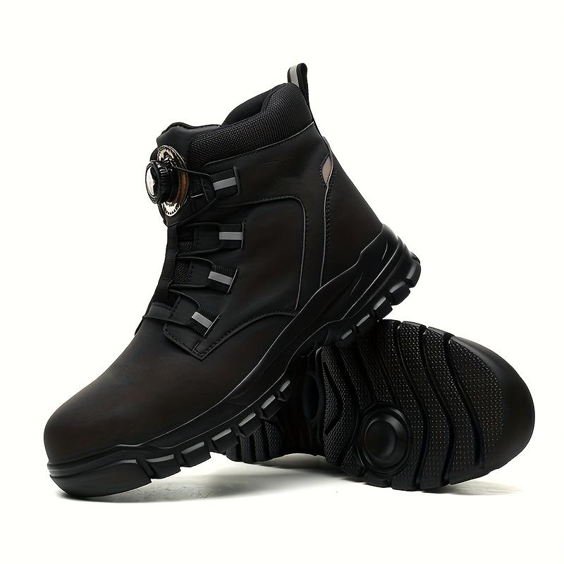 Steel Toe Work Safety Shoes - Puncture-Proof, Anti-Smash, Non-Slip, Shock-Absorbing, with Convenient Rotating Buckle, High-Top Protective Design