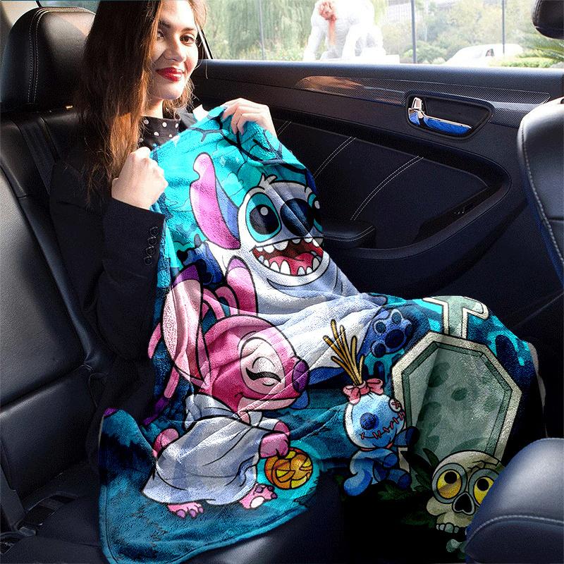 1 Stück Stitch-Druckdecke - Weiche Ganzjahresdecke für Wohnzimmer, Schlafzimmer, Personalisierbares Geschenk mit entzückendem Cartoon-Design