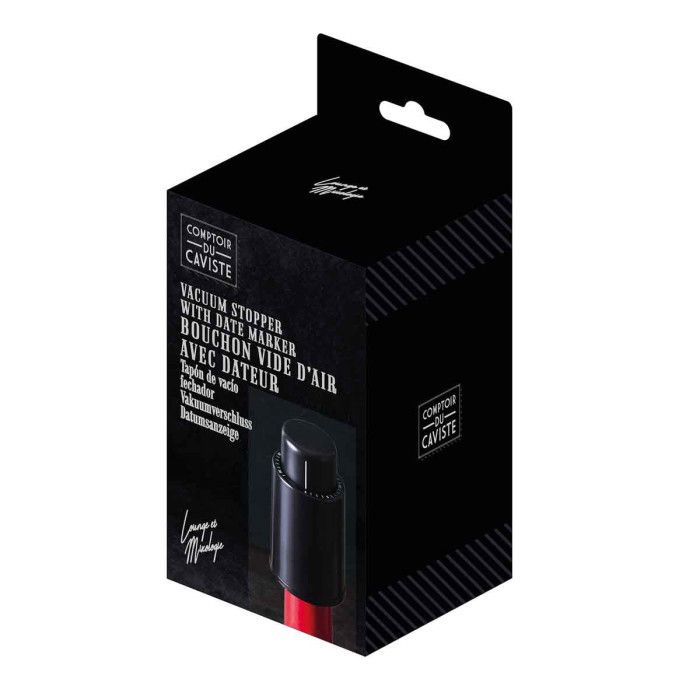 Air Tight Stopper for Wine "Dateur" 8cm Black
