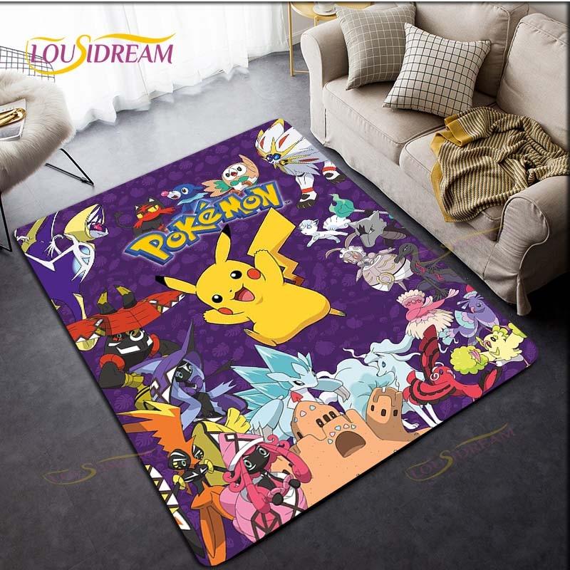 Anime Pokemon Pikachu Rug for Kitchen Doormat Bedroom Carpets for Living Room Laundry Bathroom Non-slip Floor Mat
