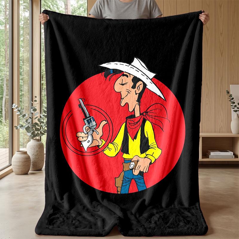 Soft Flannel Blanket Lightweight Cozy Bedroom Living Room CoverLucky Luke