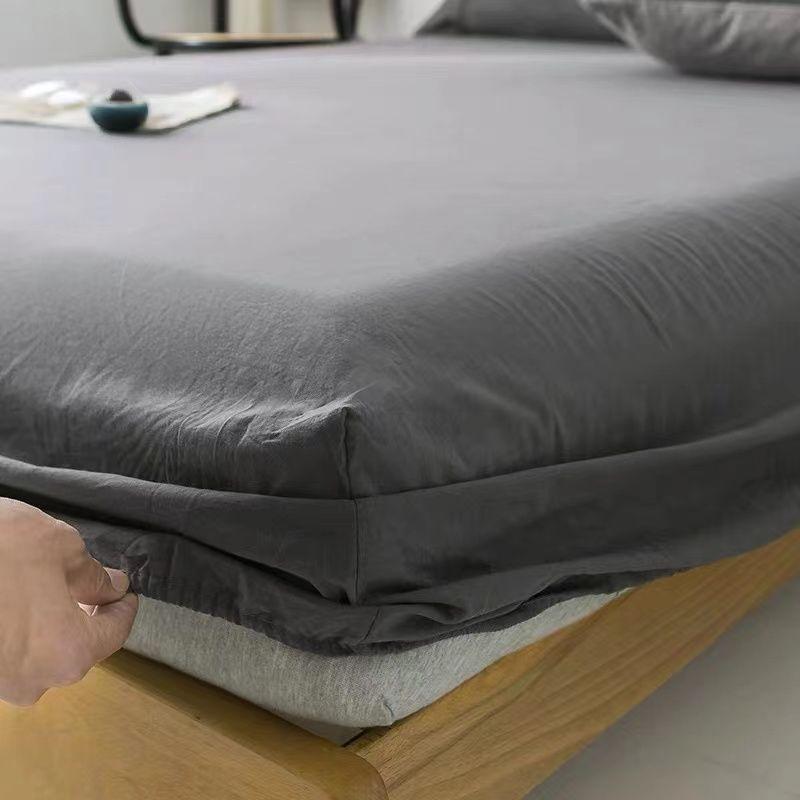 1PCS Sheet Pastoral Flower Fitted Sheet Non Slip Bedspread Washable Cotton With Elastic Band Mattress Cover (no Pillowcase)
