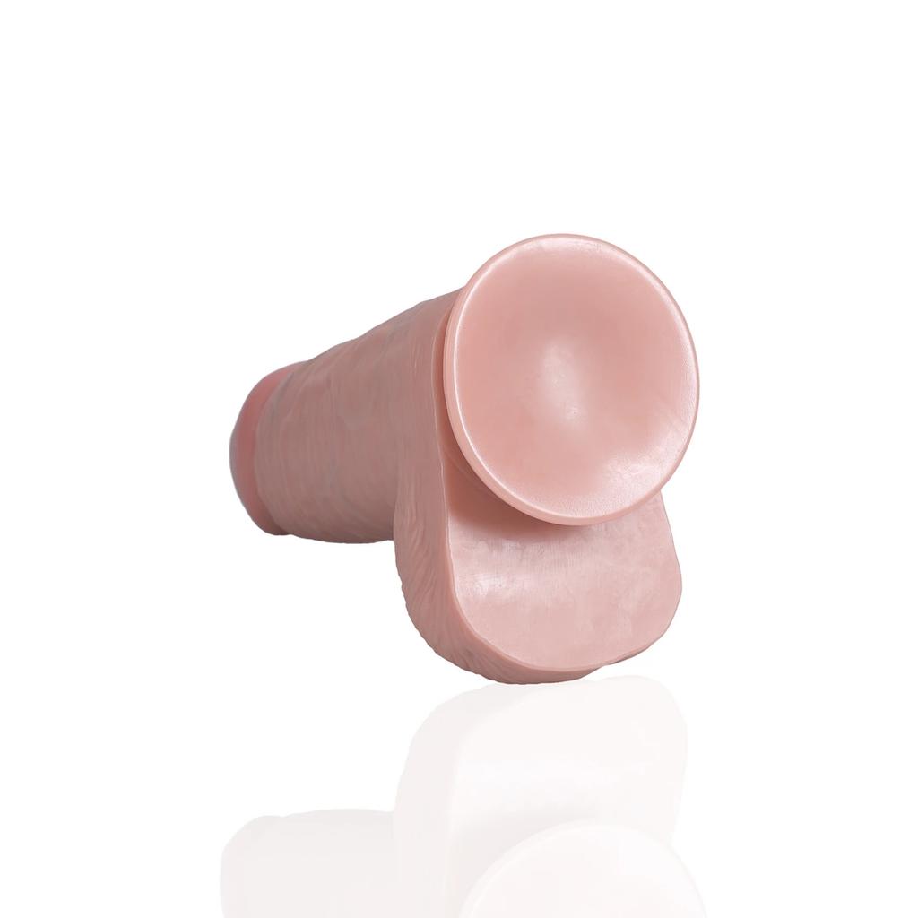 RealRock - Extra thin realistic dildo with testicles 20.3 cm