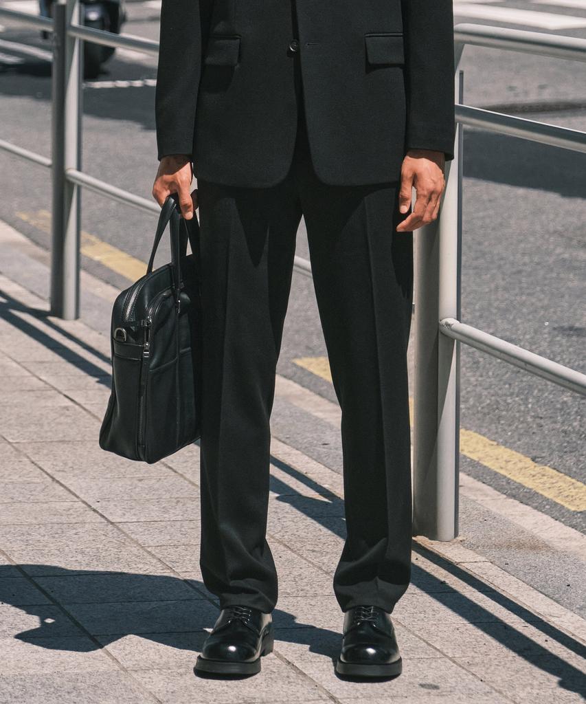 STCO Vibe Shift Twill Elastic Waist Slacks_Black (Straight Fit)_Sepxa02Csb