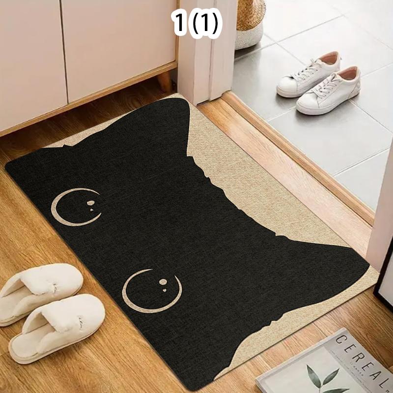 

Cute Black Cat Carpet Simple Cartoon Indoor Entrance Door Mat Living Room Kitchen Bedroom Decoration Door Mat 40cm x 60cm