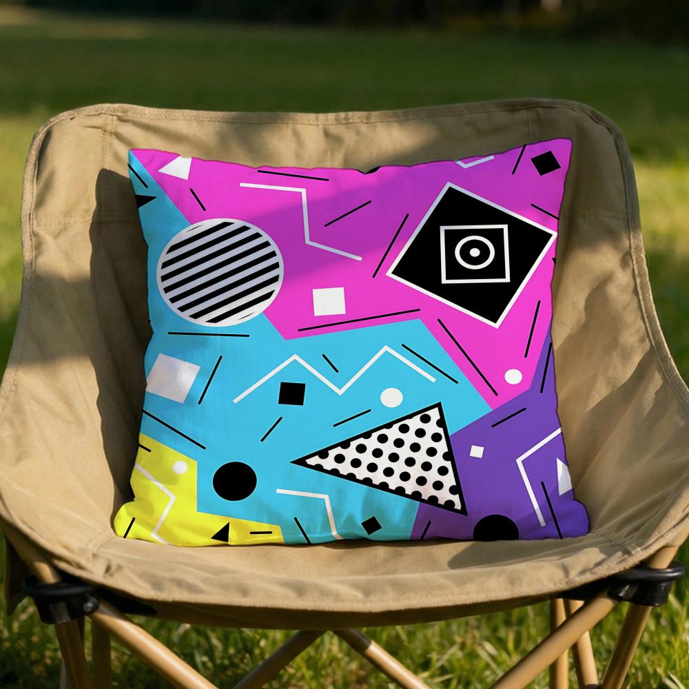 trendy color block splicing Cushion Cover Soft Reversible Durable Pillow Cover MultiScene Use for Home Car Daily Comfort