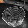 Round Wire Fry Basket with Pot Rim Hook Oil Draining Fry