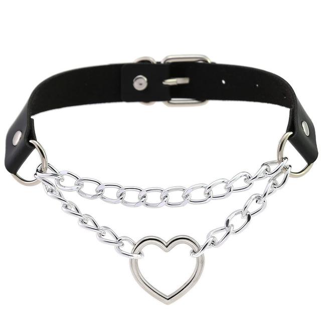 Colier Vintage Sexy Harajuku cu Pandantiv Lanț din Piele PU Femei Bărbați Punk Gotic Choker Negru Declarație Jocuri pentru Adulți Jucării pentru Adulți