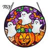 Waterproof Outdoor Branch Decoration Retro Halloween Pendant, Ghost/Bat/Spider Web/Pumpkin Head Print, Dark Theme Holiday Decor Vintage Acrylic