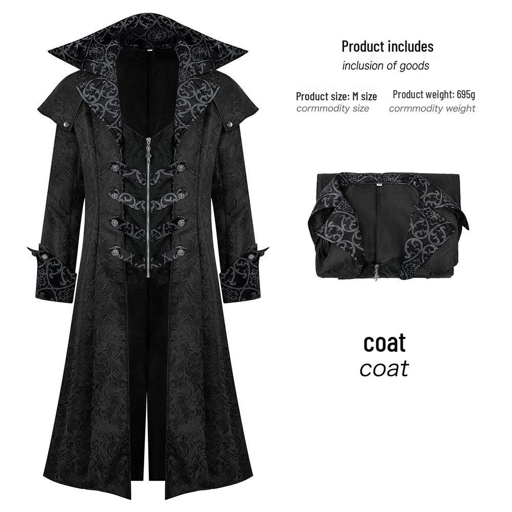 Men s Gothic Medieval Halloween Coat Jacket - Retro European & American Dark Outerwear S