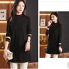 Mid-length Knitted Sweater Women's Fashion Solid Color Loose Large-sized Sweater Autumn and Winter Casual Half Turtleneck Pullover