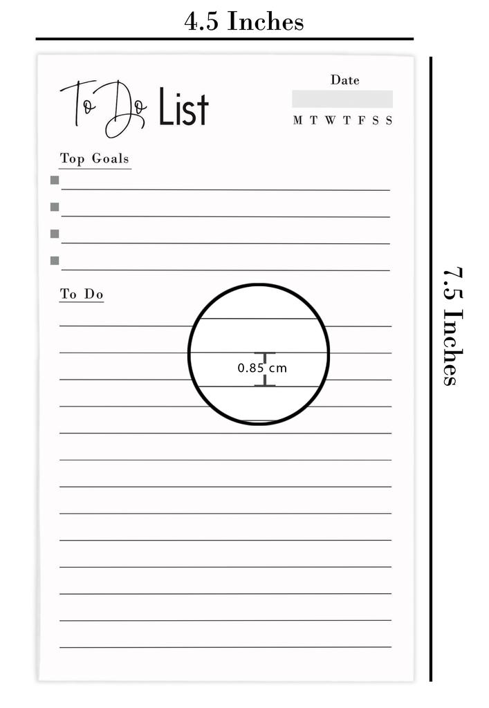 Inkdotpot Daily Planner List Pad Notepads Memo Pad, Undated To-Do List Tear Off pad - 4.5 x 7.5 Inches (50 Sheets) Organizer