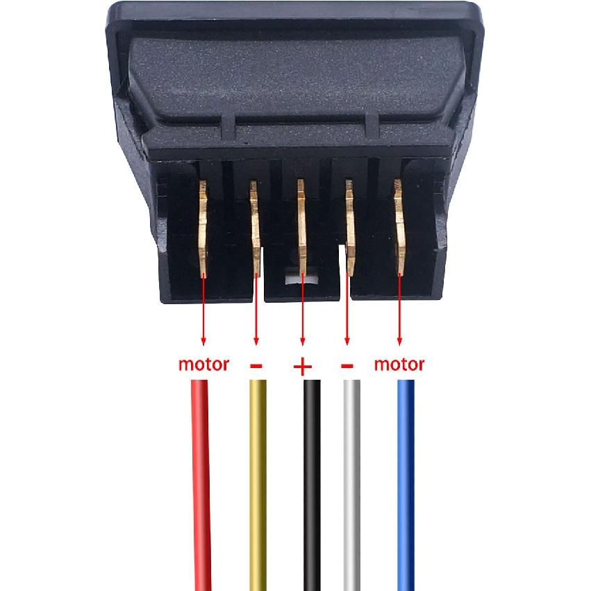 Weideer 2Pcs 5 Pin Car Window Switch 12V 20A Control Power Window Lift RV Slide Out Momentary Rocker Switch With Wiring Harness K-011-JT-X