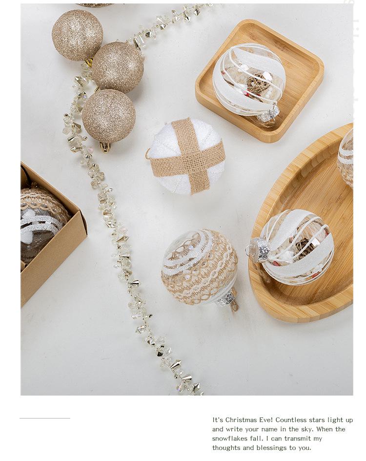 Acryl Weihnachtsbaumschmuck: 9-teiliges Set - 8 cm Schaumstoff-Hängekugeln mit Schneeflocken-Transparentdesign