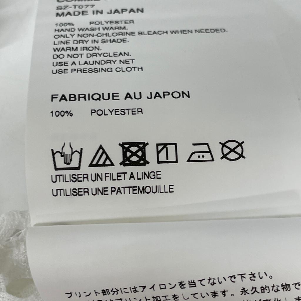 CDG 24Stainless Steel White Oversized Mesh T-Shirt tops S White blackUsed