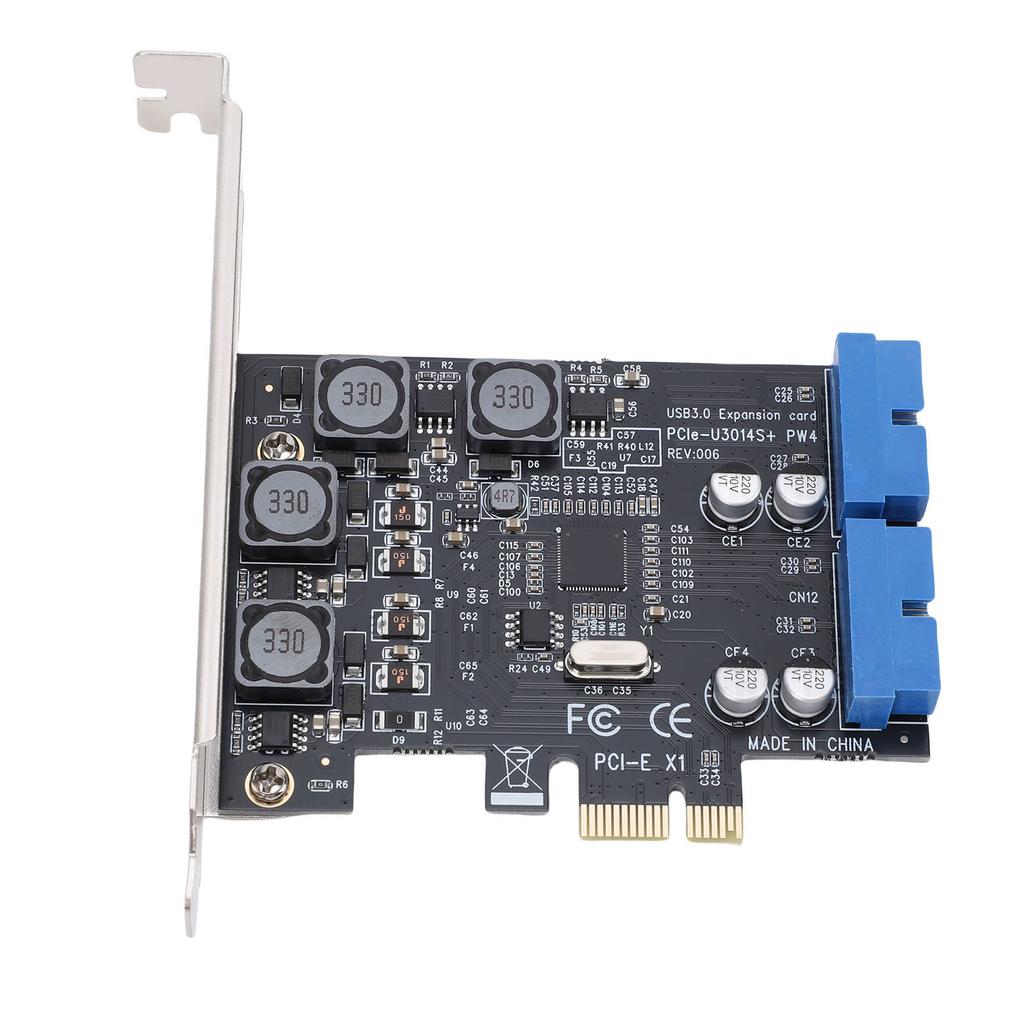 PCIE To 2 Ports 19 Pin USB 3.0 Card PCI Express To Internal Dual 19 Pin Connector USB 3.0 Expansion Card for Desktop