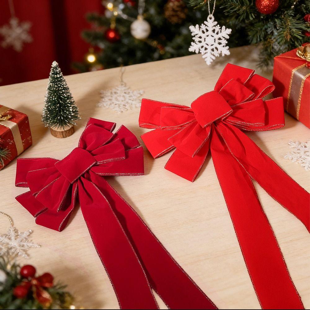 3D Christmas Tree Topper Elegant Bowknot Hanging Pendant Christmas Bow Decoration Home Decoration