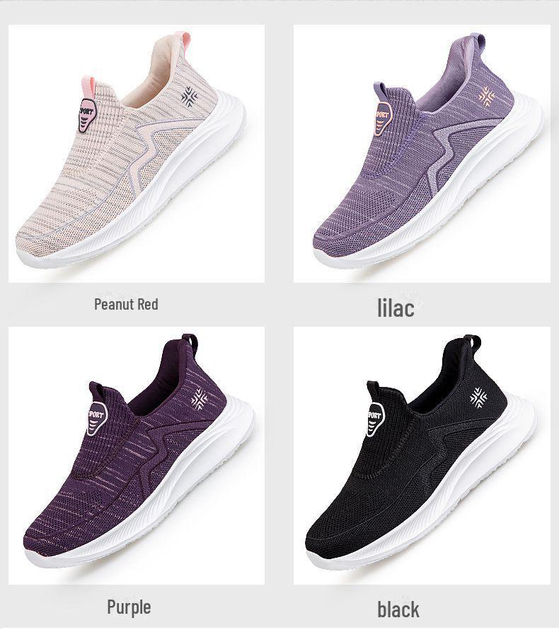 Bequeme Slipper-Freizeitschuhe zum Gehen für ältere Menschen - Atmungsaktiv, Weich, Rutschfeste Sohlen