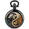 Vintage Retro Gold Bronze Doppel Wolf Yinyang Quarz Unisex Männer Frauen Taschenuhr Quarz Halskette Anhänger Uhr Kette Klassische Zifferblatt Schmuck Geschenk