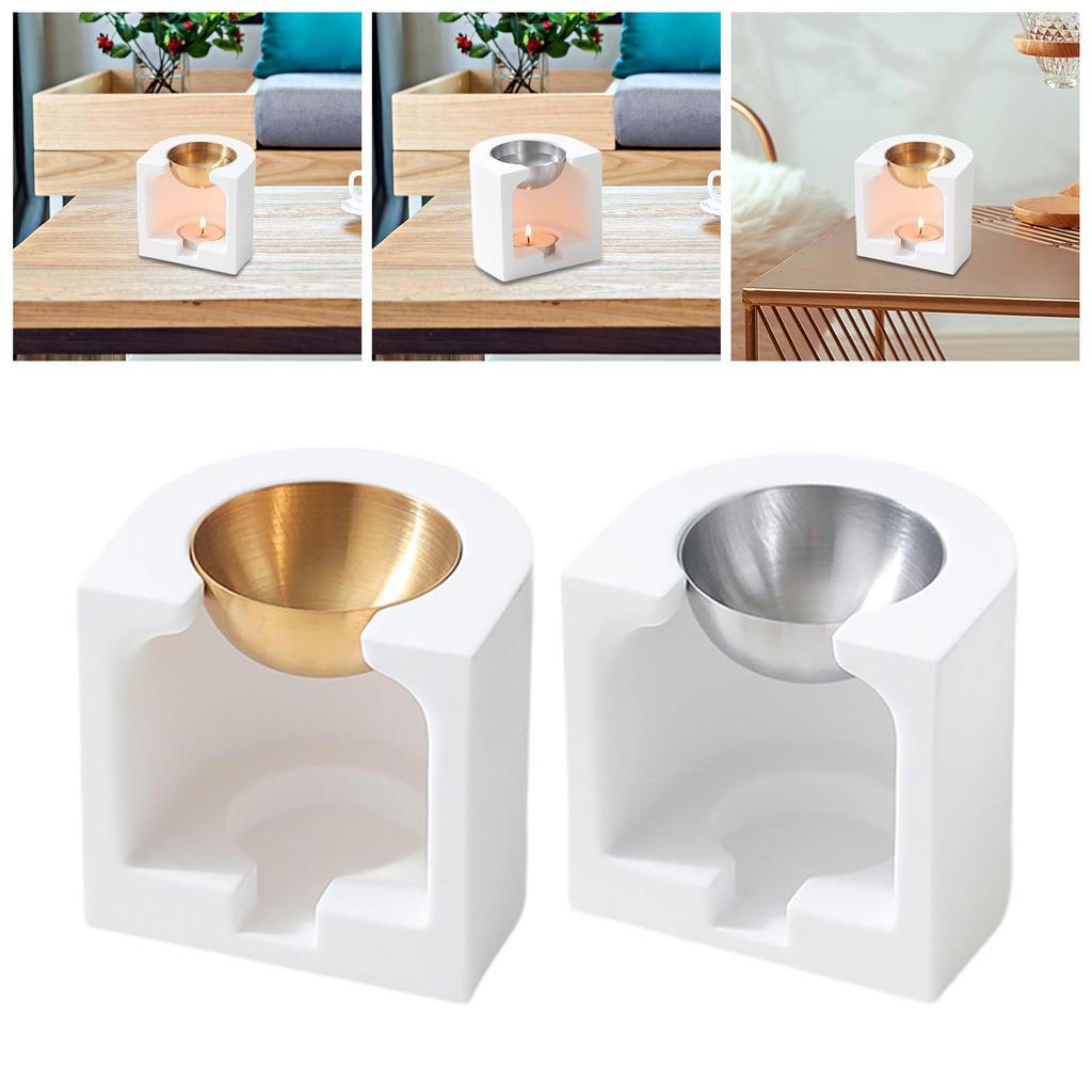 Ceramic Essential Oil Burner Fragrance Warmer Candle Stand Versatile Wax Melt Burner Fragrance Diffuse for Desk Living Room