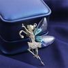 style Female Jewelry Dancing Girl Lapel Pins Women Crystal Brooches Angel wings Brooch Coat corsage