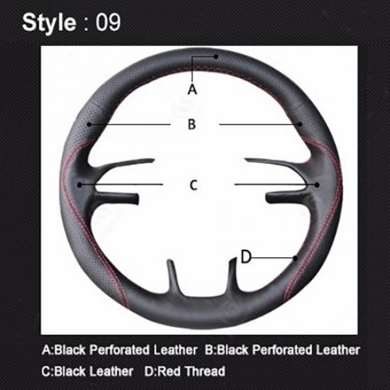 DIY handgenähte rutschfeste schwarze Leder-Wildleder-Auto-Lenkrad-Abdeckung für den Innenraum des BMW Z4 E89 2009–2016