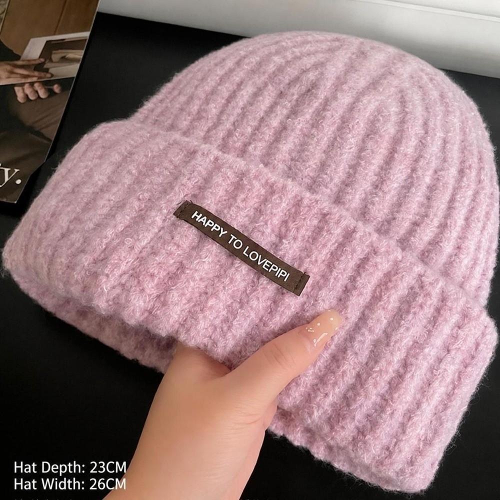 Thick Warm Knitted Beanie Hat Polyester Winter Beanie Hat Earflap Casual Beanie Hat  Cold Weather