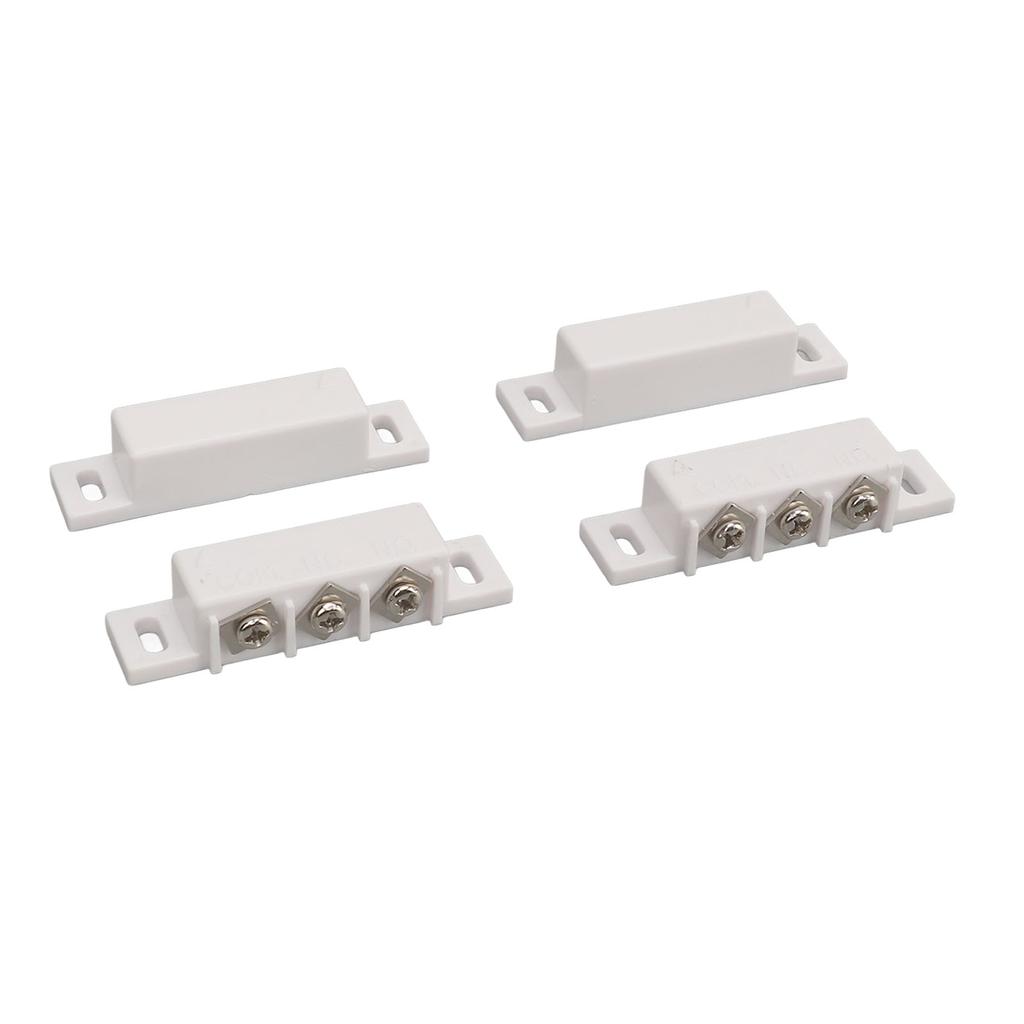 2 sady magnetických dveřních spínačů s kabelem, NC, NO, normálně otevřený/zavřený, kontaktní spínač dveří pro domácí zabezpečení