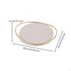 Oval Metal Tray Shallow Tabletop Open Handle Frame for Living Room Ss Wood