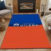 Edmonton Oilers Logo Rug Patterned Carpet, Non Slip Mat Suitable for Living Room and Bedroom Sofas