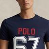 Polo Ralph Lauren Logo Letter Number Print Round Neck Slim Fit Short Sleeve T-Shirt Men T-Shirts Blue 710919459-001