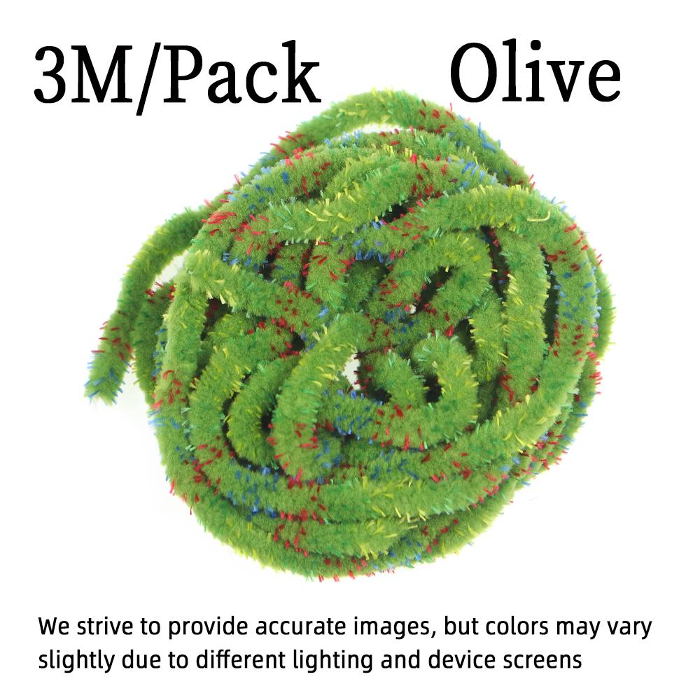 6~7mm 3M/Pack Fly Tying Material Mottled Mop Chenille for Stone Flies Emerging Caddis Nymphs Larvae Woolly Bugger