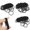 50pcs Women Elastic Ponytail Holder Black Hair Ropes