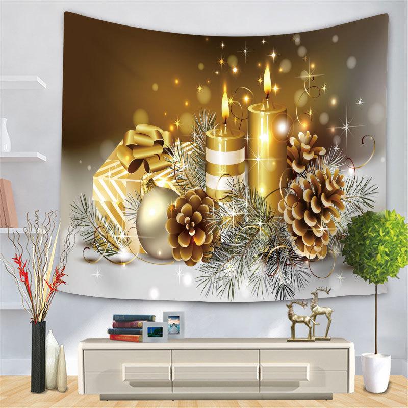 

Гобелен Красочный Золотой Рождественской серии Гобелен Снежинка Гостиная Спальня Прикроватная Настенная Ткань 100x75cm