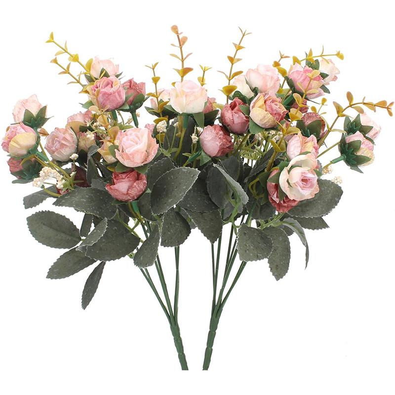 1/2PCS Artificial Flowers Little Rose Silk Flowers Plastic Flowers Plant Home Hotel Wedding Christmas Office Tables Decoration