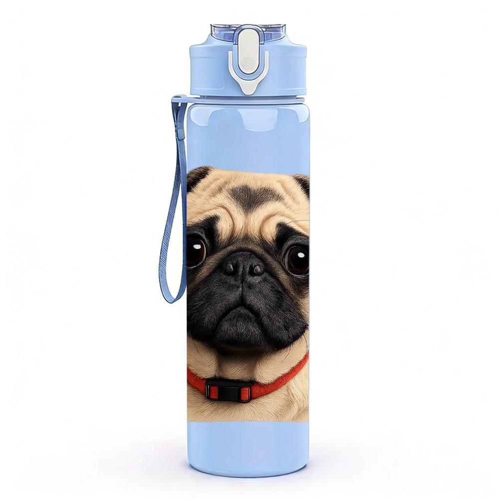 1 PZ Carlino Viso Rugoso Primo Piano 750ml Plastica Colorata Borraccia Sportiva Tappo Flip-Top Anti-Perdita Adatta per Sport Ufficio Uso Domestico