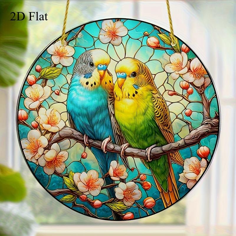 

2D Acrylic Flat Printing Birds Flowers Animal Pendant Home Tree Window Hanging, Four Seasons Decoration, Novelty Home Decor, Perfect Durable 6*6cm